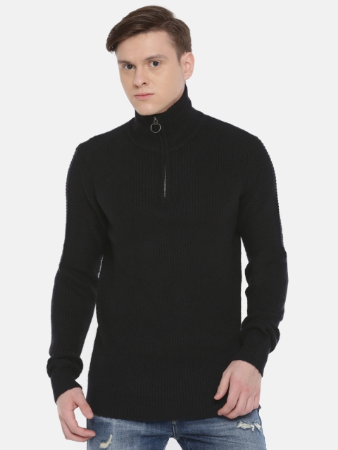 

SELECTED Men Black Solid Sweater