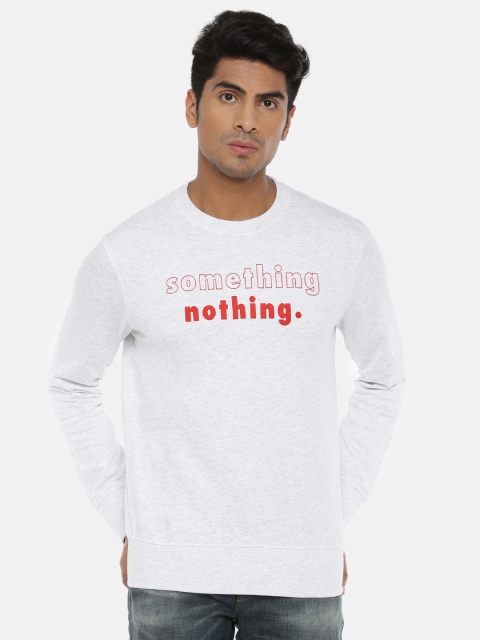 

SELECTED Men Grey Printed Sweatshirt