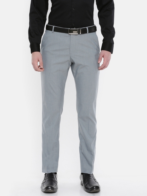 

SELECTED Men Grey Slim Fit Solid Formal Trousers