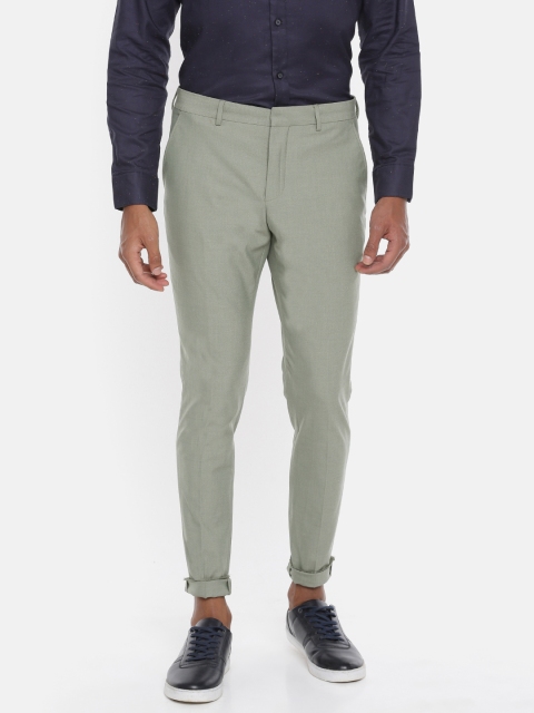 

SELECTED Men Green Slim Fit Solid Regular Trousers