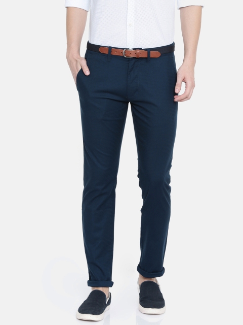 

SELECTED Men Blue Regular Fit Solid Chinos, Navy blue