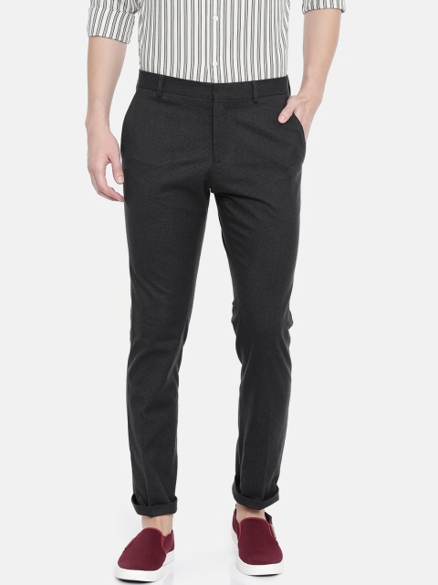 

SELECTED Men Navy Blue Self Design Smart Casual Trousers