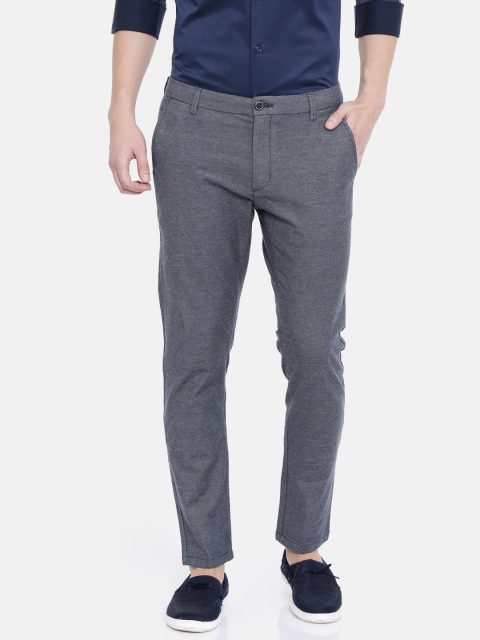

SELECTED Men Navy Blue Slim Fit Solid Trousers