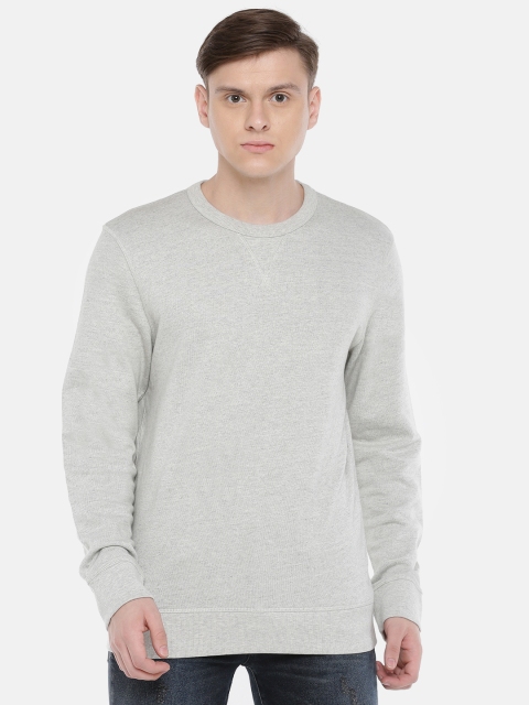 

SELECTED Men Grey Melange Solid Sweatshirt