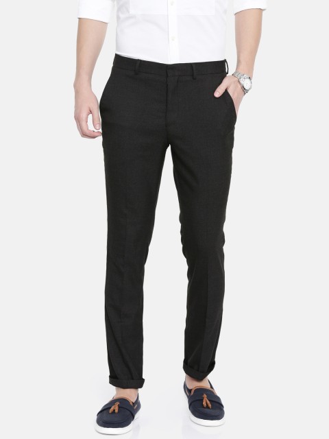 

SELECTED Men Black Slim Fit Solid Formal Trousers