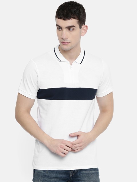 

SELECTED Men White Solid Polo Collar T-shirt