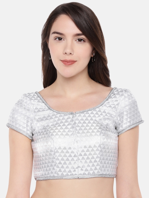 

JustB Women Silver-Coloured Printed Padded Blouse