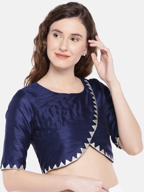 

JustB Women Navy Blue Solid Non-Padded Blouse