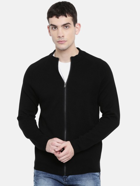

SELECTED Men Black Solid Open Front Jacket