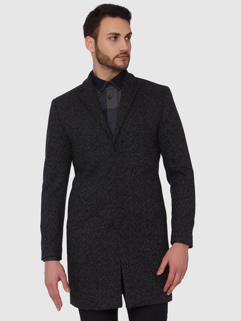 

SELECTED Men Black Self Design Coat