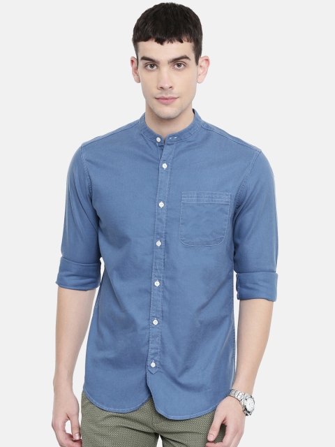 

SELECTED Men Blue Slim Fit Solid Casual Shirt