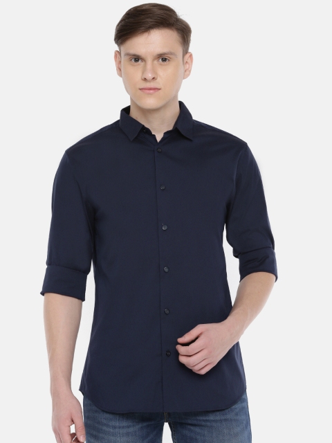 

SELECTED Men Navy Slim Fit Solid Casual Shirt, Navy blue