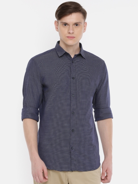 

SELECTED Men Black & White Slim Fit Striped Casual Shirt
