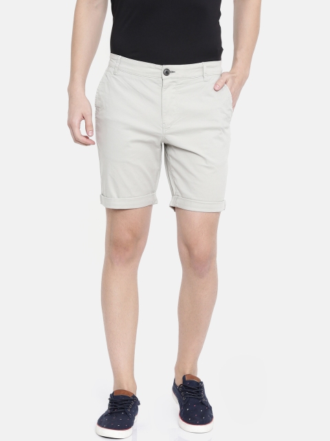 

SELECTED Men Grey Solid Straight Fit Chino Shorts