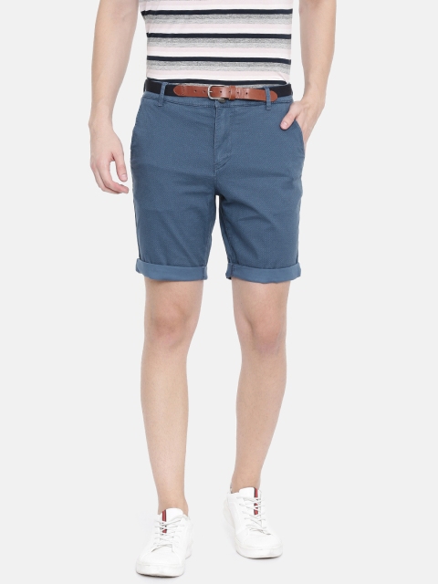 

SELECTED Men Blue Printed Regular Fit Chino Shorts