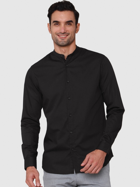 

SELECTED Men Black Slim Fit Solid Opaque Casual Shirt