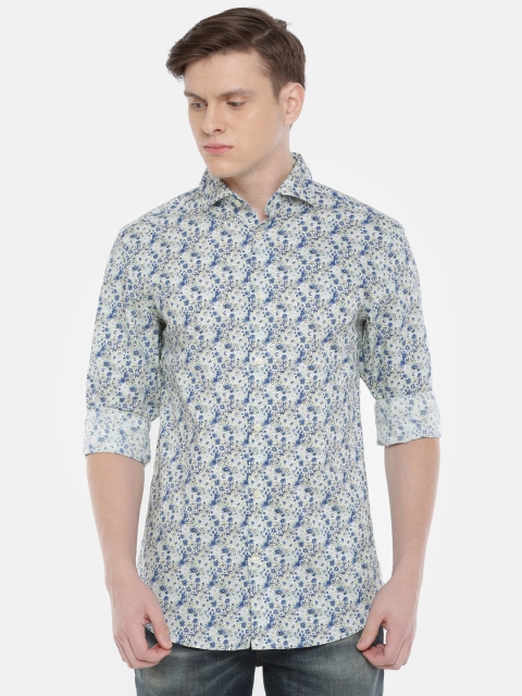 

SELECTED Men White Slim Fit Printed Casual Shirt