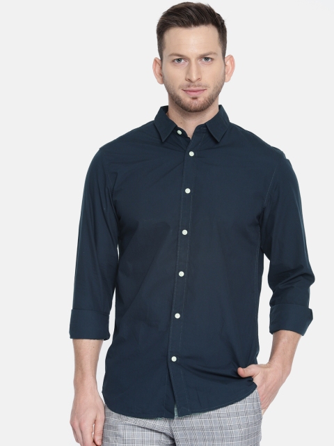 

SELECTED Men Navy Blue Slim Fit Solid Casual Shirt