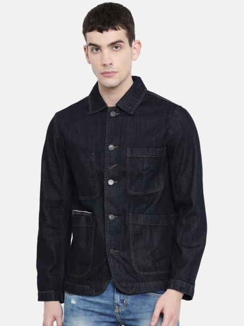 

SELECTED Men Navy Blue Solid Denim Jacket