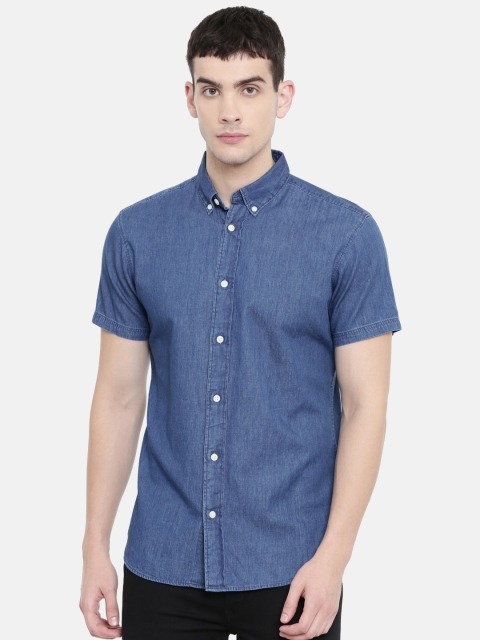 

SELECTED Men Blue Slim Fit Solid Casual Shirt