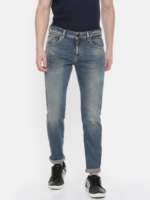 

SELECTED Men Blue Slim Leon Fit Mid-Rise Clean Look Stretchable Jeans