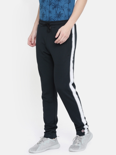 

SELECTED Men Navy Blue & White Solid Track Pants