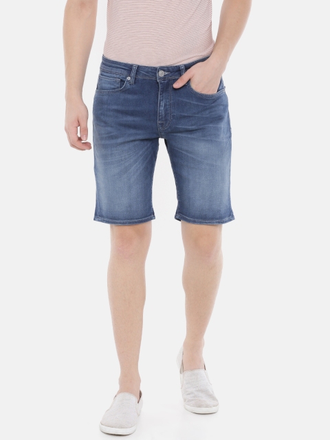 

SELECTED Men Blue Straight Fit Washed Shorts
