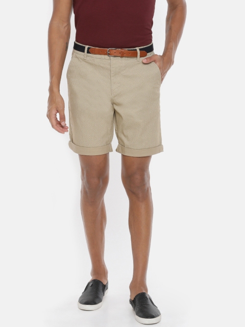 

SELECTED Men Beige Printed Regular Fit Chino Shorts