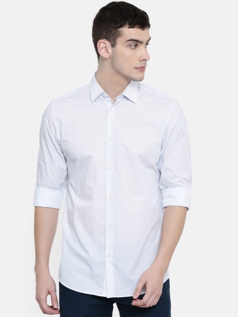 

SELECTED Men White Printed Casual Shirt