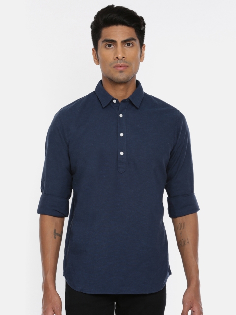 

SELECTED Men Navy Blue Regular Fit Solid Casual Shirt