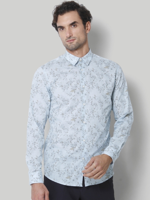 

SELECTED Men Blue & Black Slim Fit Floral Printed Casual Shirt