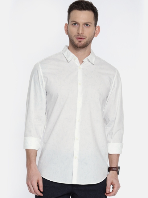 

SELECTED Men White Slim Fit Printed Casual Shirt