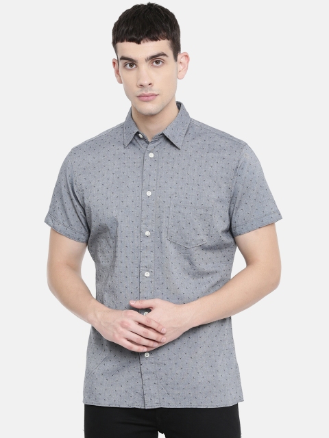 

SELECTED Men Grey Regular Fit Printed Casual Shirt