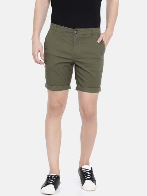 

SELECTED Men Olive Green Solid Straight Fit Chino Shorts