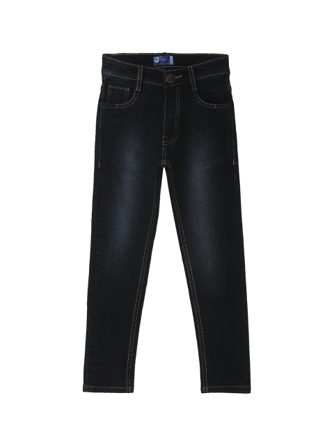 

612 league Boys Black Regular Fit High-Rise Clean Look Jeans