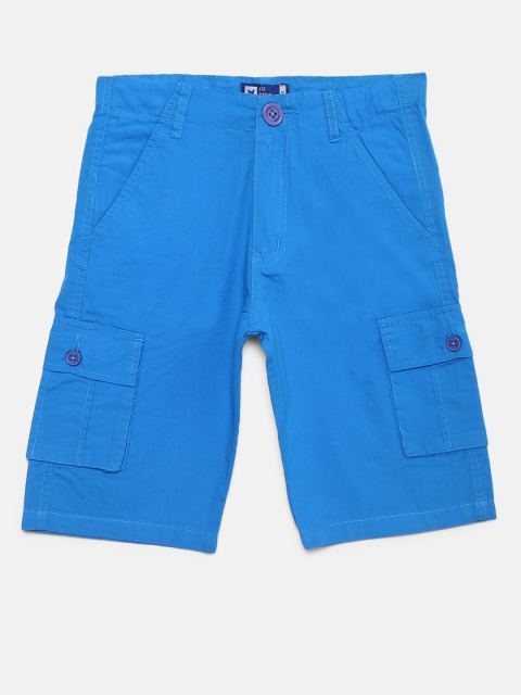 

612 league Boys Blue Solid Regular Fit Cargo Shorts