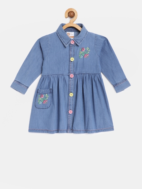 

612 league Girls Blue Denim Shirt Dress