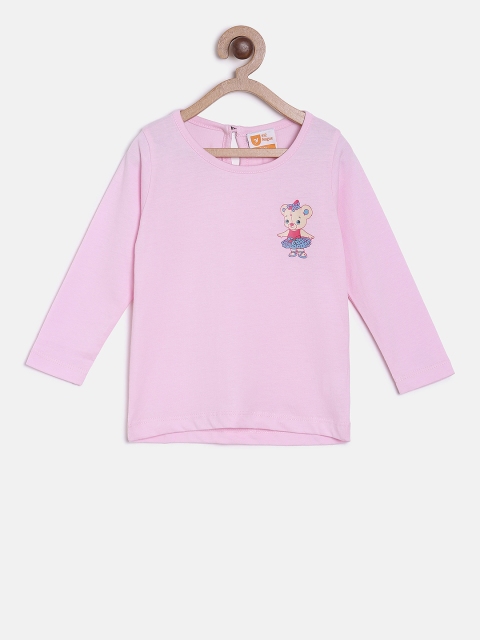 

612 league Girls Pink Solid Top