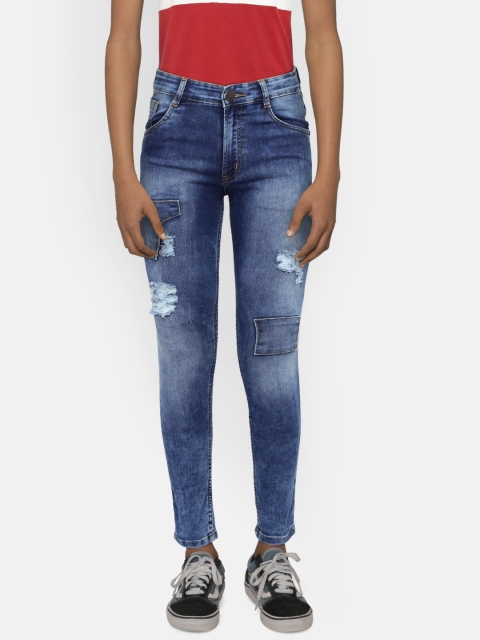 

612 league Boys Blue Regular Fit Mid-Rise Ripped Jeans