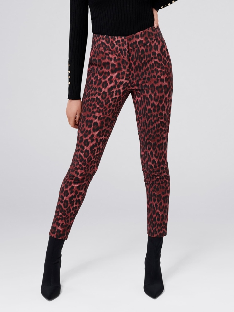 

Forever New Women Red Tapered Fit Printed Regular Trousers
