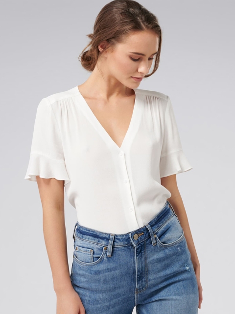 

Forever New Women White Solid Top