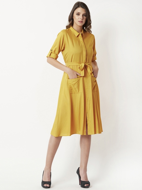 

Miss Chase Women Yellow Solid Shirt Dress
