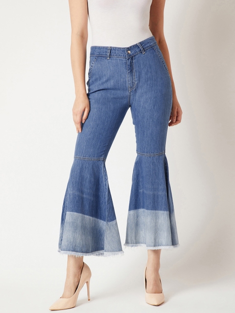 

Miss Chase Women Blue Straight Fit Mid-Rise Clean Look Flared Jeans