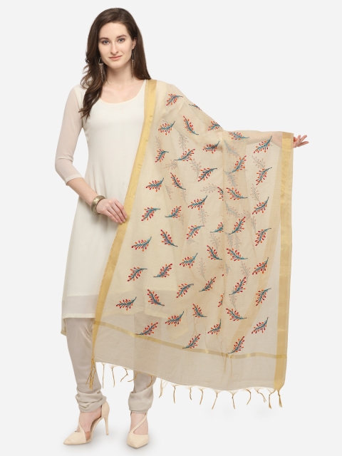 

Satrani Beige Embroidered Dupatta