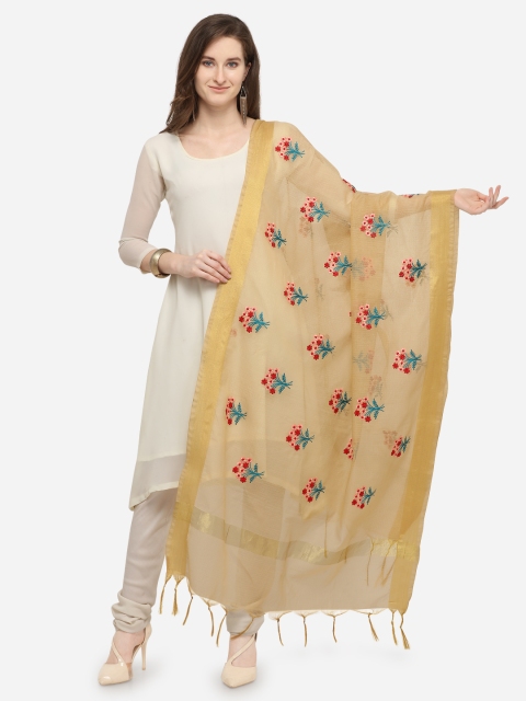 

Satrani Beige Embroidered Dupatta