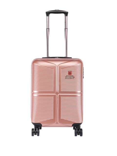 

Swiss Military Unisex Rose-Gold Textured Medium Trolley Suitcase