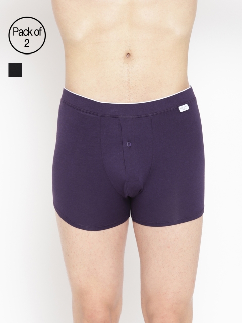 

Marks & Spencer Men Pack of Solid Trunks & Briefs T146097A, Purple