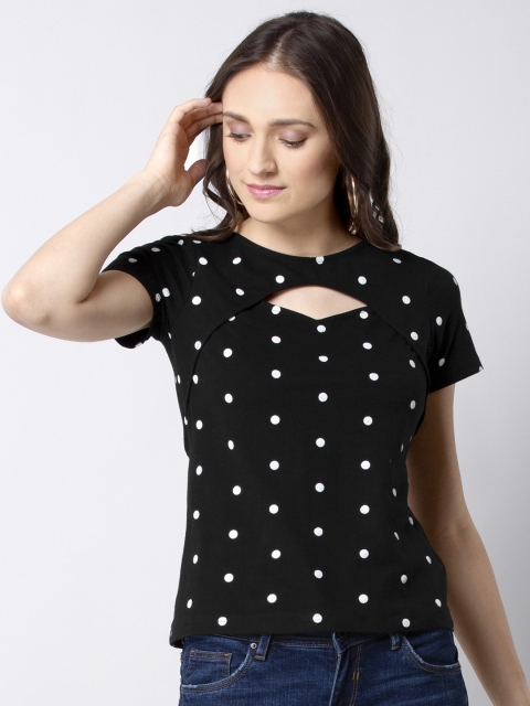 

FabAlley Women Black Printed Top