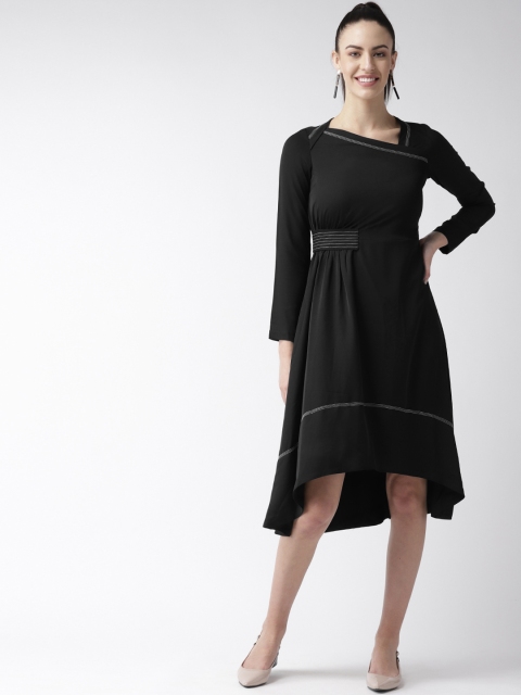 

Madame Women Black Solid Empire Dress