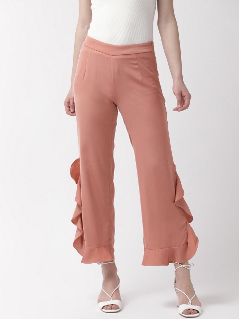 

Madame Women Pink Regular Fit Solid Trousers